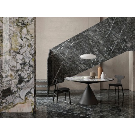 Carrelage imitation marbre gris et vert poli brillant, faible épaisseur 6mm, 75x75cm et 75x150cm sol et mur ariosluxury white