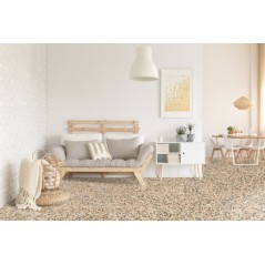 Carrelage ciment terrazzo véritable CARPP01 mat ou brillant granito 40x40x1.2cm fond blanc