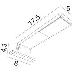 Eclairage de miroir de salle de bain contemporain lampe fixée sur miroir comp matris F002