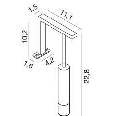 Eclairage de miroir de salle de bain contemporain lampe fixée sur miroir comp matris F002