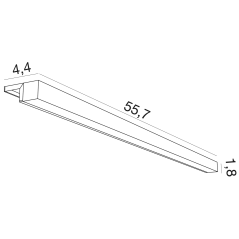 Eclairage de miroir de salle de bain contemporain lampe fixée sur miroir largeur 56cm comp tratto F004