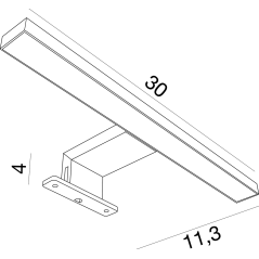 Lampe de miroir de salle de bain contemporain lampe fixée sur miroir largeur 30cm comp vito F011