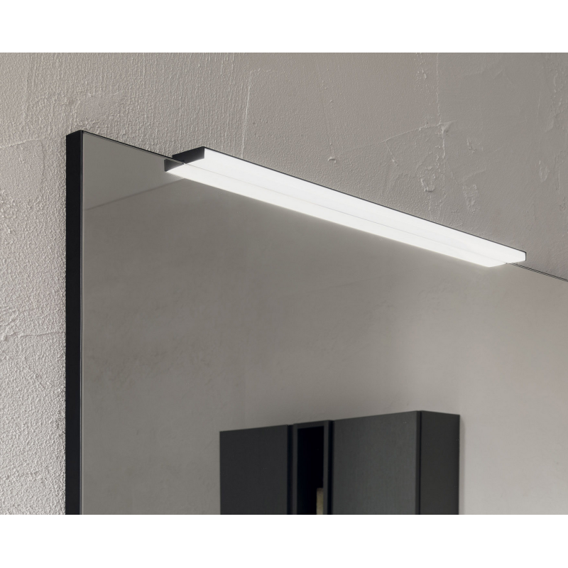 Profil lumineux de miroir de salle de bain, noir mat fixée sur miroir 60,70,85,95,105,120,140cm compx gae