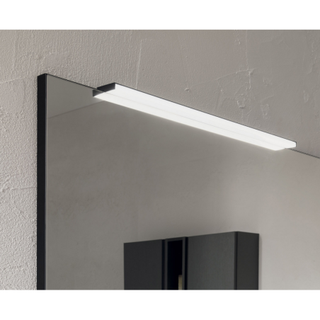 Profil lumineux de miroir de salle de bain, noir mat fixée sur miroir 60,70,85,95,105,120,140cm comp gae