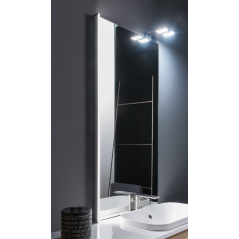 Profil lumineux de miroir de salle de bain, noir mat fixée sur miroir 60,70,85,95,105,120,140cm comp gae