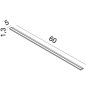 Profil lumineux de miroir de salle de bain, chromé fixé sur miroir 60,70,85,95,105,120,140cm compx gae