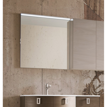 Miroir lumineux salle de bain, moderne, rectangulaire, blanc brillant, vertical, hauteur 111.8cm avec spot hallogène comp wap