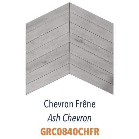 Carrelage imitation bois gris clair point de hongrie 8x40cm epaisseur 9mm D chevron frêne