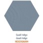 Carrelage décor hexagonal fond bleu satiné décor brillant 25x22cm Dif gaudi indigo