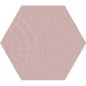 Carrelage décor hexagonal fond rose satiné décor brillant 25x22cm Dif gaudi rose