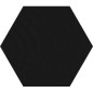 Carrelage décor hexagonal fond noir satiné décor brillant 25x22cm Dif gaudi noir
