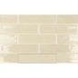 Carrelage imitation zellige ivoire brillant pour le mur posé en chevron 7.5x30cm apegmud ivory