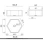 Vasque en marbre noir portoro hexagonale à poser sans trop-plein 51x44x18cm compx bee A267
