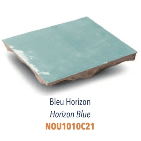 Zellige bleu clair crédence cuisine salle de bain carrelage en terre cuite marocain horizon D 10x10x1.1cm