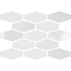 Carrelage hexagonal dénuancé blanc brillant 10x20cm pour le mur apeharlequin white mix