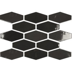 Carrelage hexagonal gris foncé brillant dénuancé 10x20cm pour le mur apegharlequin graphite mix