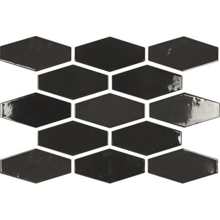 Carrelage hexagonal gris foncé brillant dénuancé 10x20cm pour le mur apegharlequin graphite mix