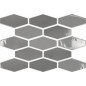 Carrelage hexagonal gris brillant dénuancé 10x20cm pour le mur apegharlequin grey mix