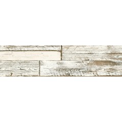 Carrelage vieux parquet chêne peint en blanc, sol et mur, rectangulaire, 15x120cm rectifié, Santablend naturel