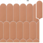 Carrelage crayon demi rond couleur terracotta mat dénuancé pour le mur 7.2x19.5cm, natucfan mix clay