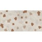 Carrelage décor imitation béton beige incrusté de rouge 60x120cm, ou 90x90cm rectifié, apegama ricetta avorio