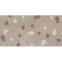 Carrelage décor imitation béton incrusté taupe de rouge 60x120cm, ou 90x90cm rectifié, apeama ricetta tortora