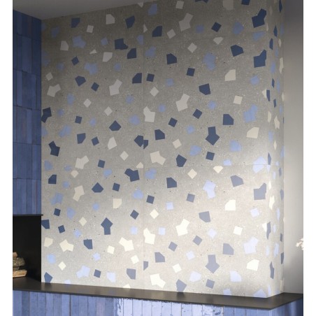Carrelage décor imitation béton incrusté gris de bleu 60x120cm, ou 90x90cm rectifié, apeama ricetta cenere