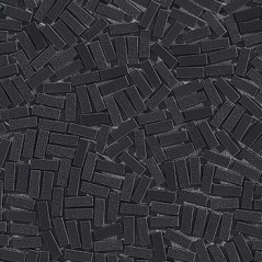 Mosaique rectangle noir mat sol et mur en grès cérame pleine masse jointé gris clair sur trame 315x320mm M+saico coal