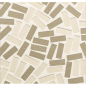 Mosaique rectangle beige et taupe clair mat grès cérame pleine masse jointé blanc sur trame 315x320mm M+saico clay plaster