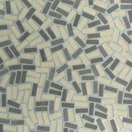 Mosaique rectangle taupe clair et foncé mat grès cérame pleine masse jointé gris clair sur trame 315x320mm M+saico clay smoke