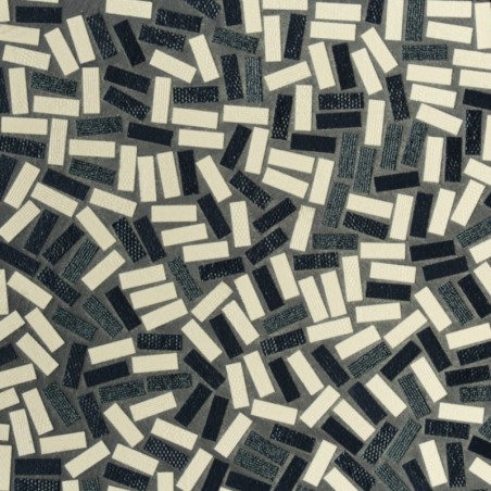 Mosaique rectangle noir et beige mat grès cérame pleine masse jointé gris sur trame 315x320mm M+saico coal plaster