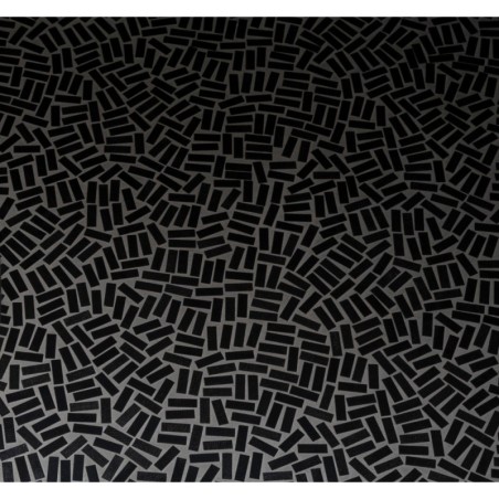 Mosaique rectangle noir mat sol et mur en grès cérame pleine masse jointé gris clair sur trame 315x320mm M+saico coal