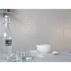 Emaux de verre blanc mat piscine mosaique salle de bain urban blanco 2.5x2.5 cm