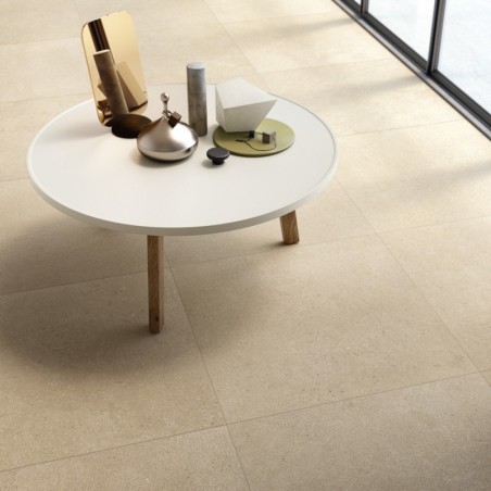 Carrelage imitation pierre contemporaine beige du sud ouest mat 30x60cm, 60x60cm et 60x120cm rectifié edimfeel cream