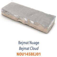 Zellige rectangulaire véritable brillant, bejmat, sol et mur, en terre cuite marocain D14x4.5x1.8cm gris nuage