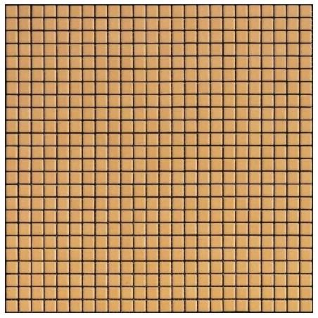 Mosaique jaune mat 5x10cm, 1.2x1.2cm et 2.5x2.5cm en grès cérame émaillé apxseta giallarancio sur trame 30x30cm 4012