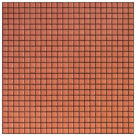 Mosaique orange mat 5x10cm,1.2x1.2cm et 2.5x2.5cm en grès cérame émaillé apxseta aragosta sur trame 30x30cm 4013