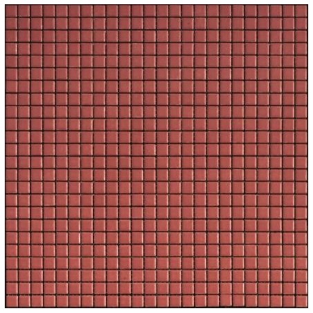Mosaique 1.2x1.2cm et 2.5x2.5cm sol et mur rouge mat apseta fuoco sur trame 30x30cm