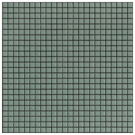 Mosaique vert menthe mat 5x10cm, 1.2x1.2cm et 2.5x2.5cm apxseta menta sur trame 30x30cm sol et mur 4024