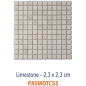 Mosaique salle de bain Dif marbre limestone 2.5x2.5cm sur trame 30.5x30.5x1cm sol et mur