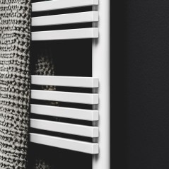 Sèche-serviette radiateur électrique vertical design salle de bain contemporain Anth20bath blanc brillant