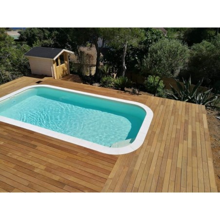 parquet terrasse ipe lisse largeur 148mm épaisseur 20mm à visser ou à clipser lames entre 700et 2900mm