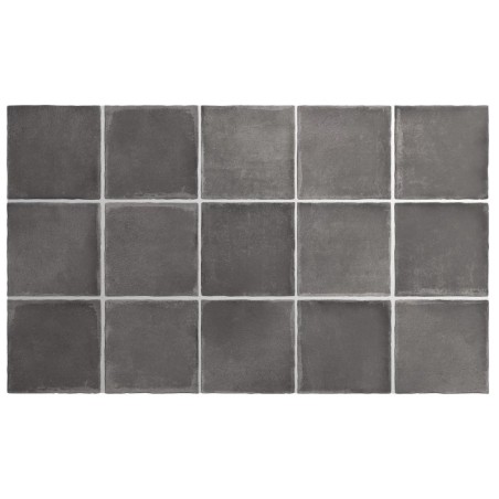 Carrelage imitation argile terre noire mat nuancé, sol et mur 10x10x0.9cm et 6x24.6x0.9cm, eqxargile dark