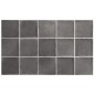 Carrelage imitation argile terre noire mat nuancé, sol et mur 10x10x0.9cm et 6x24.6x0.9cm, eqxargile dark