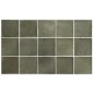 Carrelage imitation terre argile vert kaki mat nuancé, sol et mur 10x10x0.9cm et 6x24.6x0.9cm, eqxargile khaki