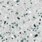 Carrelage terrazzo veritable blanc et vert brillant 60x60x2cm Dif granito berlingot.