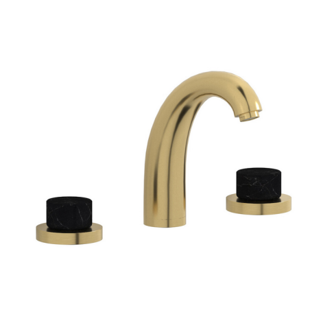 Mitigeur lavabo 3 trous design, bouton en marbre noir, chromé, nickel brossé, platine, or rose, or brossé IB BR390_2