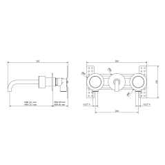 Mitigeur lavabo mural design, bouton en marbre noir, chromé, nickel brossé, platine, or rose, or brossé IB BR306_2