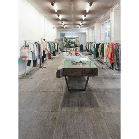 Carrelage imitation bois gris vieilli, carré, sol et mur, grand format, magasin, 90x90cm rectifié, santablend gris