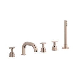 Mitigeur bain douche sur gorge 5 trous: chromé, blanc mat, noir mat, or, or brossé, or rose, nickel brossé IB BI396